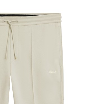 BOSS Pantalon droit avec passepoil beige