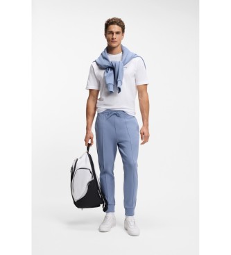 BOSS Pantalon droit avec passepoil bleu