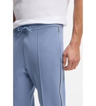 BOSS Pantalon droit avec passepoil bleu