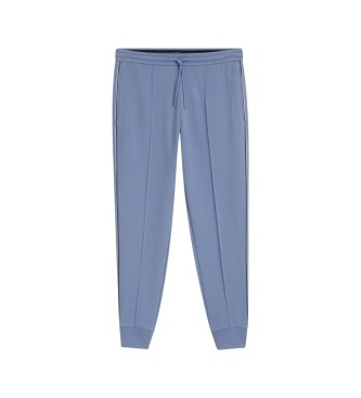 BOSS Pantalon droit avec passepoil bleu