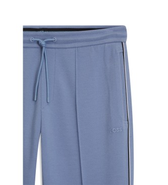 BOSS Pantalon droit avec passepoil bleu