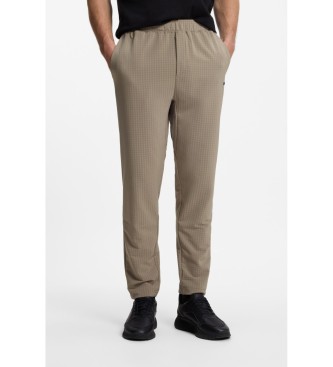 BOSS Pantalon en maille extensible vert