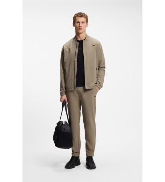 BOSS Pantalon en maille extensible vert