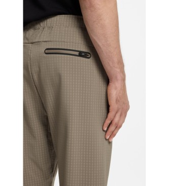 BOSS Pantalon en maille extensible vert