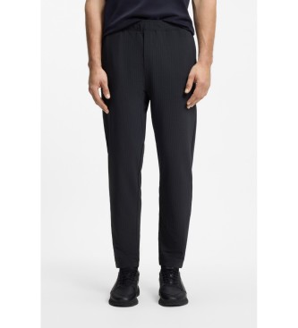 BOSS Pantalon en maille extensible marine