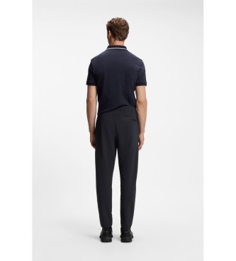 BOSS Pantalon en maille extensible marine