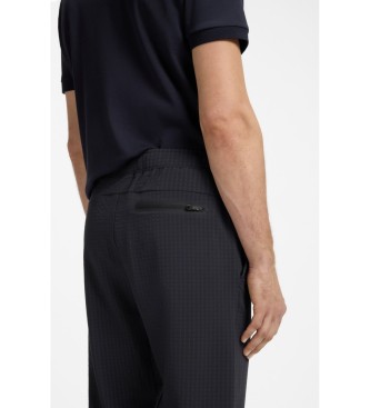 BOSS Pantalon en maille extensible marine
