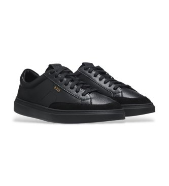 BOSS Kieran Tenn black leather sneakers