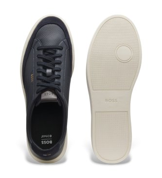 BOSS Kieran Tenn navy leather sneakers