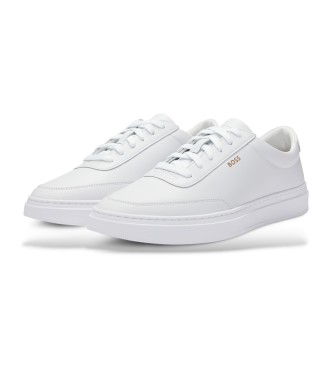 BOSS Kieran leather trainers white