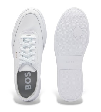 BOSS Kieran leather trainers white