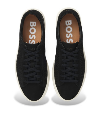 BOSS Skórzane sneakersy Kieran Tenn czarne