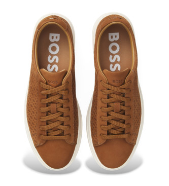 BOSS Kieran Tenn - Baskets en cuir marron