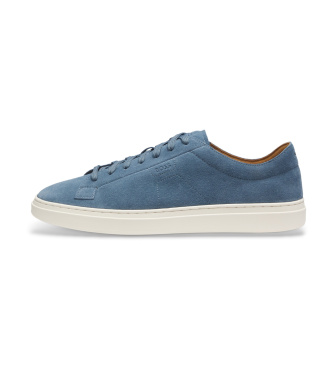 BOSS Kieran Leren Sneakers Blauw