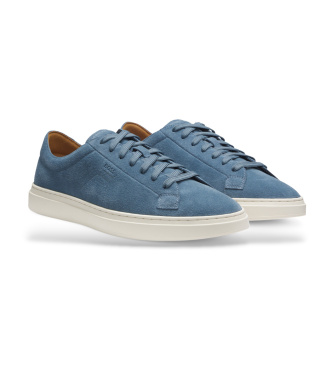 BOSS Kieran Leren Sneakers Blauw