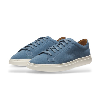 BOSS Kieran Leren Sneakers Blauw