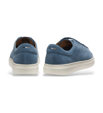 BOSS Kieran Leren Sneakers Blauw