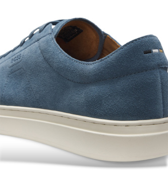 BOSS Kieran Leren Sneakers Blauw