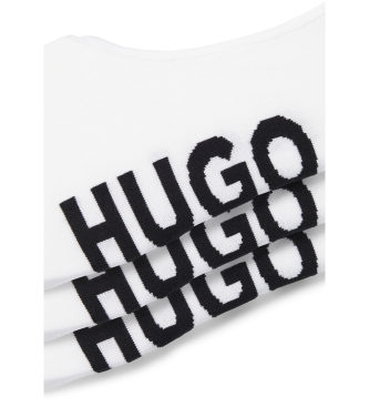 HUGO Conjunto de 3 pares de meias invisveis brancas