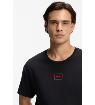 HUGO T-shirt en coton extensible avec logo noir