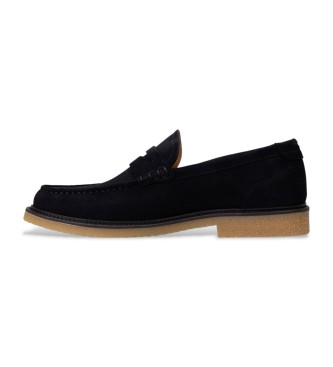 BOSS Mocassini in pelle crepe blu navy