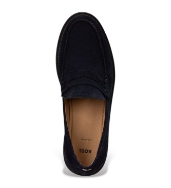 BOSS Mocassini in pelle crepe blu navy