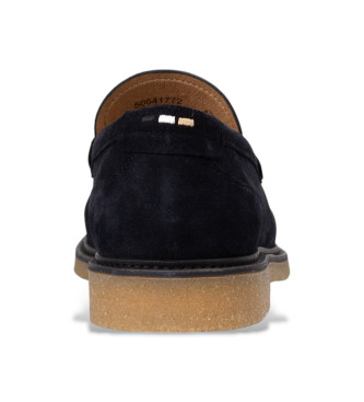 BOSS Mocassini in pelle crepe blu navy
