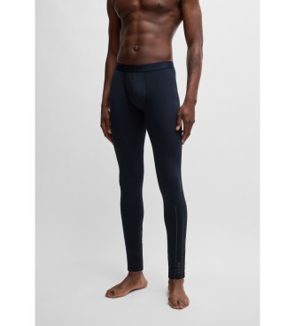 BOSS Stretch katoenen long johns met logo op navy tailleband