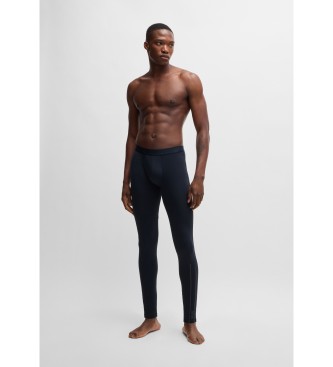 BOSS Stretch katoenen long johns met logo op navy tailleband