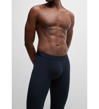 BOSS Stretch katoenen long johns met logo op navy tailleband