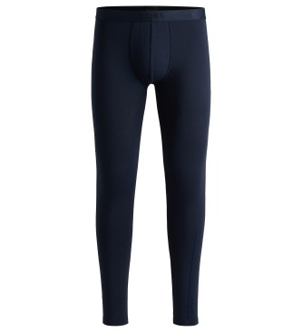 BOSS Pantaloni lunghi in cotone elasticizzato con cintura con logo blu scuro