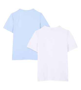 BOSS Conjunto de 2 T-shirts de manga curta com logtipo estampado azul, branco