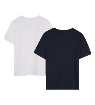 BOSS Set of 2 short-sleeved T-shirts with white, navy logo print