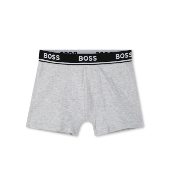 BOSS 2er-Set einfarbige Boxershorts grau