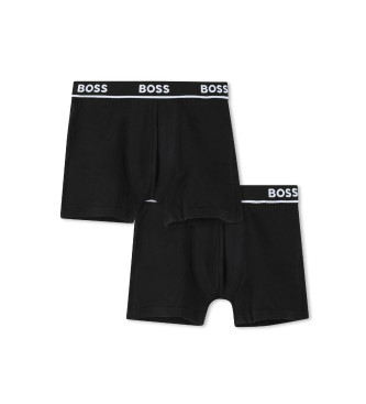 BOSS Set om 2 enfrgade boxershorts svart