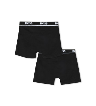 BOSS Set om 2 enfrgade boxershorts svart