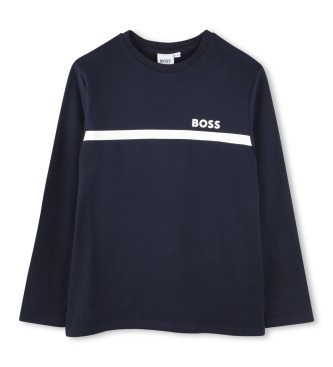 BOSS Set om 2 lngrmade t-shirts i marinbl