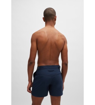 BOSS Marineblaue Badehose mit Vollfutter und verstellbarem Bund