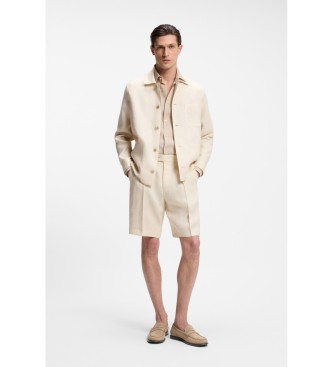 BOSS Mockamockasiner med beige logotyp graverad logotyp och antifaz