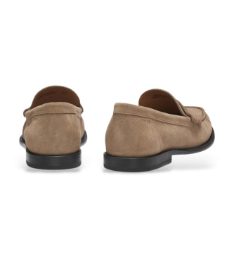 BOSS Mockamockasiner med beige logotyp graverad logotyp och antifaz