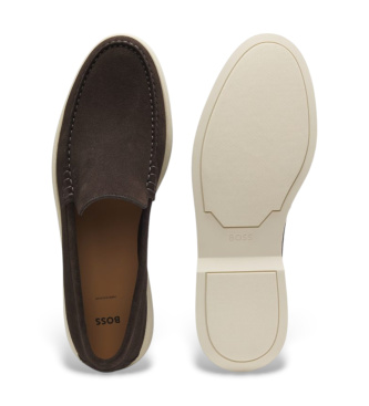 BOSS Brun Sienne l�dermockasiner