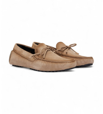 BOSS Brown Driver Leather Moccasins