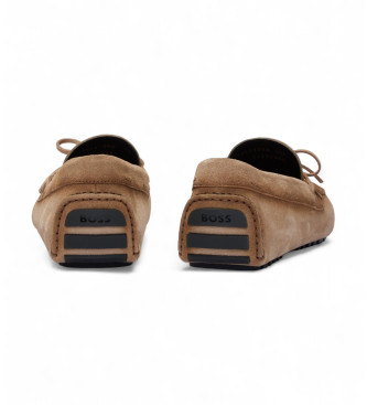 BOSS Brown Driver Leather Moccasins