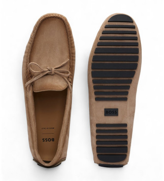 BOSS Brown Driver Leather Moccasins