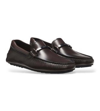 BOSS Leder-Mokassins Noel Mocc braun