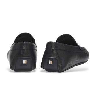 BOSS Noel Mocc-loafers i lder, sort