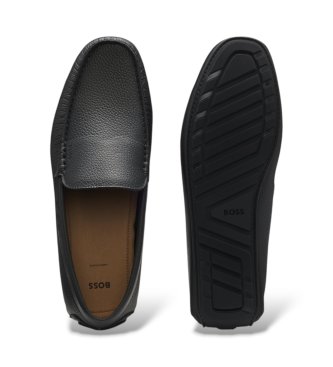 BOSS Noel black leather loafers