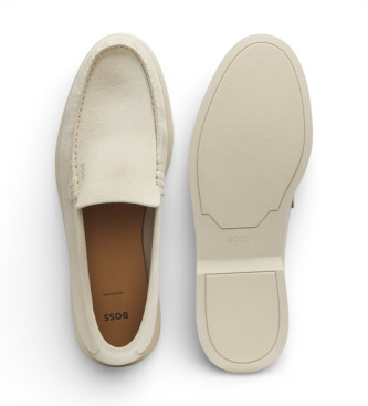 BOSS Light beige Sienne Leather Moccasins