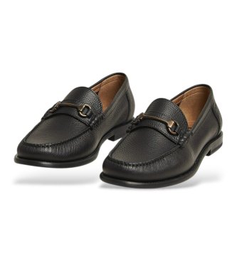 BOSS Mocasines de piel Tevan negro