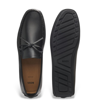 BOSS Noel l�dermockasiner svart